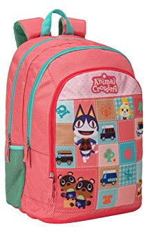 Animal Crossing Organisierter Schulrucksack, Rosa, Taglia unica, Casual
