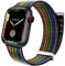 Mastten Sport Pride Armband Kompatibel mit Apple Watch Armband 42mm 44mm 45mm 46mm 49mm, Nylon Klettverschluss Geflochtenes Armbänder für iWatch Series 10 9 SE 8 7 6 5 4 3 2 1, Schwarz Regenbogen