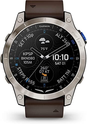 Garmin D2(TM) Mach 1 010-02582-55 Smartwatch Bluetooth, GPS, Pulsmessung, Silberfarben/Schwarz