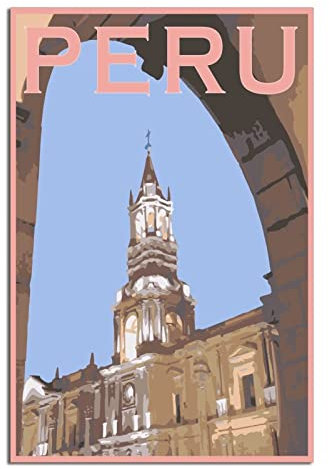 Vintage Peru Reiseposter Leinwand Kunst Poster Geschenk Wanddekoration Malerei Poster Dekorative Poster