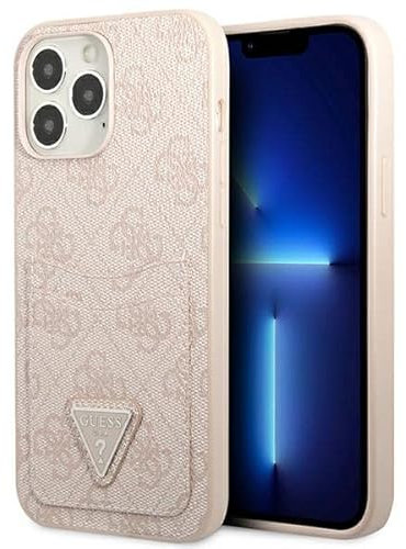 Guess GUHCP13LP4TPP Hülle für iPhone 13 Pro / 13 6,1 rosa/pink hardcase 4G Triangle Logo Cardslot