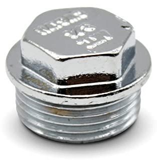 DOJA Barcelona | Bouchon Male Plomberie | Raccord 1’’ | Bouchon Robinet Hexagonal | en Laiton Chromé | Bouchon Tuyau pour Chauffage Gaz, Recuperateur d Eau de Pluie, Radiateur Salle de Bain...