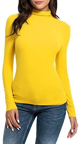 Maglietta Termica Donna Pesante Calda Sportiva Elastica Fodera Collo Alto Intimo Termico Maglia Termica Lana Traspirante Bancheria Abbigliamento Maglione Manica Lunga Invernale