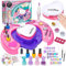 Tacobear Nagelstudio Kinder Mädchen Nagellack Set Kinder mit Nageltrockner Peel Off Nagellack Falsche Nägel Kinder Nageldesign Zubehör Schminke Kinder Mädchen Geschenke für Mädchen 6 7 8 9 10 11 Jahre