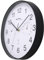 techno line WT8945 - Orologio da parete radio con indicatore di temperatura e umidità, 30 cm, colore: Nero