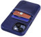 Dockem Kartenetui für iPhone 15 mit Integrierter Metallplatte für Magnetischen Befestigung und 2 Kartenfächer: Exec M2 Premium Kunstleder Kartenhülle (iPhone 15, Marineblau)