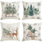 4 Stück Weihnachtskissenbezug Leinen, Weihnachtskissen Nostalgie 45x45cm, Weihnachten Deko Innen, Kissenbezug Weihnachten, Weihnachtsdeko Amerikanisch Kissen Bezug für Sofa Schlafzimmer Bett Auto (A)