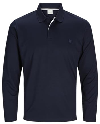 JACK&JONES Herren Jprccrodney Ls Polo Poloshirt, Night Sky, L
