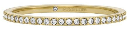 Fossil Anillo tipo alianza para mujer All Stacked Up de acero inoxidable en tono dorado, JF046867105