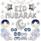 FINEVERNEK Décoration Eid Mubarak Ramadan - Ballons Argentés pour Fête de l'Aïd, Décoration Islamique et Anniversaire