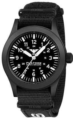 KHS Platoon Black Steel Solar KHS.PLABSS.NXT7 mit Natoband Schwarz XTAC