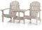 AMATA Double Adirondack Stuhl mit Tisch für Draußen, UNGURS Collection - Komfort für Zwei - Wetterfester Holzstuhl für Terrasse, Hinterhof und Garten Feuerstellen - Ergonomisch und Langlebig (Grau)