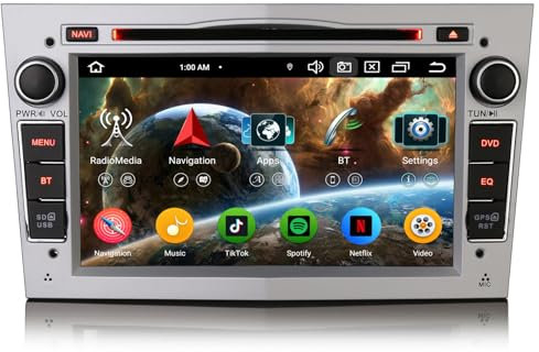 Erisin 7 8 Núcleo 4GB+64GB Android 14 Radio Coche Bluetooth GPS Navegación para Opel Astra H Corsa C Zafira Corsa D Vectra Signum Meriva Combo CarPlay Inalámbrico Android Auto WiFi DSP Dab+ USB FM