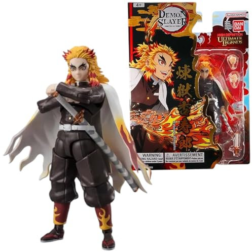 Bandai - Ultimate Legends HD - Figurina d'azione Demon Slayer 12 cm - Kyojiro Rengoku - Licenza ufficiale Demon Slayer - Figurina articolata Rengoku - Giocattolo per bambini 4 anni e + - VE88964