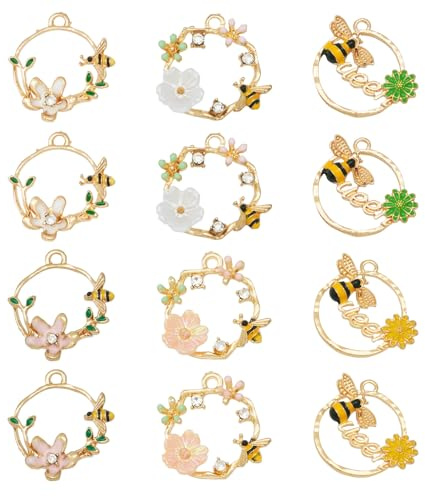 PandaHall Emaille-Charm-Anhänger, Tier-Anhänger, Insektenverbindung, Anhänger für Bastelarbeiten, Halsketten, Armbänder, Ohrringe, Schmuckherstellung