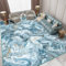 IKALIFE Teppich Wohnzimmer Kurzflor Waschbar - Esszimmer Modern Groß Abstrakt Schlafzimmer Super Weich Rutschfest Flauschig 200x300 cm Blau