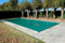 Bâche d'Hivernage Verte 6,60 x 3,60 m pour Piscine Maximum 6 x 3 m avec Grille Centrale d'Evacuation - Fabrication Française - Direct Usine - 550 g/m² - Livrée avec Sandows Cabiclic + Pitons Crosse