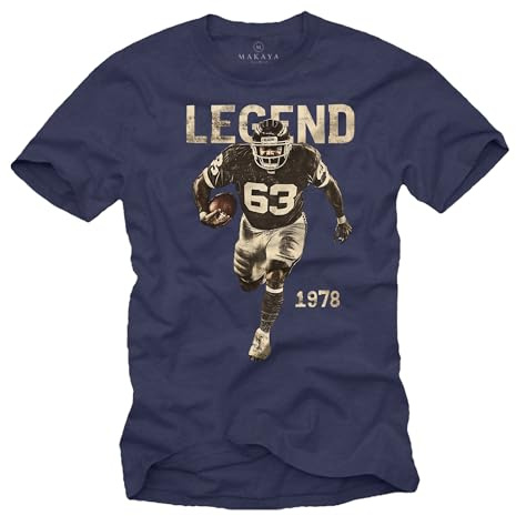 MAKAYA Mücke 63 T-Shirt Herren American Football Trikot Vintage Retro Motiv