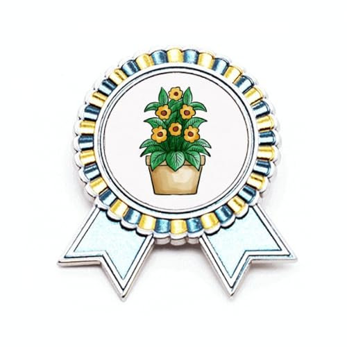 Broche en forme de marguerite en pot - Art déco, M, Métal