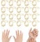 GLOBLELAND 20 Pcs Gold Wudu Nail Ring Adjustable Brass Fingertip Rings for Acrylic Nails Metal Nail Rings for Women Artificial Nails Nail Art Decoration