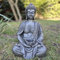 FABRIQ Große Buddha Statue aus Stein, 40 cm, handbemalt in Grau oder Gold, frostbeständig bis -30 °C, ideal für Garten, Meditation, Innen- und Außendekoration (Copper)
