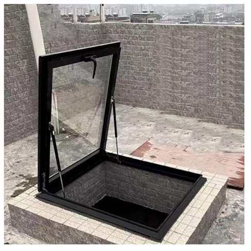 Hand Skylight, Clear Roof Window, 51 56 61 64 66 71 76 81 86cm Customized Multi-angle Roof Ventilation Hatch, Attic Basement Glass Viewing Window, Residential Emergency Egress Roof Windows(34x30/86x