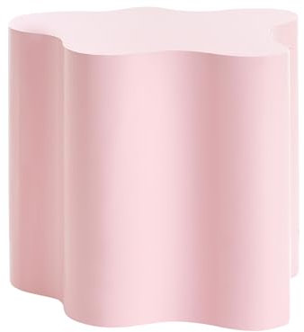 Beliani Table d'Appoint avec Base Forme Irrégulière 40 x 45 cm MDF Rose Pastel Sakami