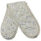 BlissLo Cotton Double Oven Gloves Heat Resistant, Machine Washable Oven Gloves Double Protects Hands, Attached Oven Mitts Durable, Heat Proof Pot Holders for Kitchen with Hanging Loop - Cream Floral