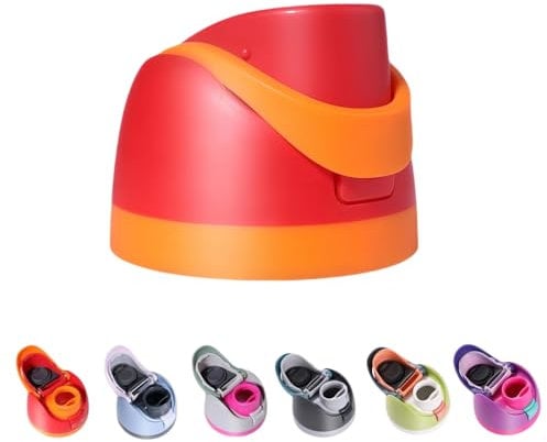 Replacement Lid for Owala Freesip, One Button Top Replacement, Leakproof BPA-Free Sports Water Bottle Cap Replacement Compatible with Owala 24oz 32oz 40oz 16oz (Citrus Red)