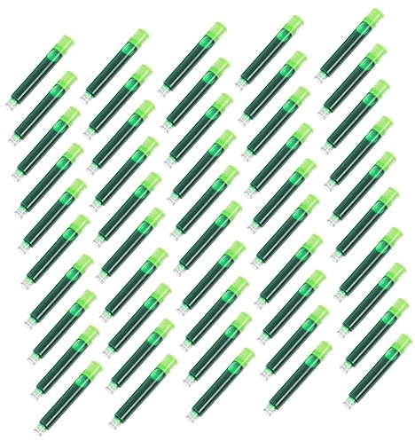 Veemoon Erasable Fountain Pen Ink Cartridges 50pcs Light Green Color Student Ink Refill High Absorption for Fountain Pens Suitable for School Writing Practice