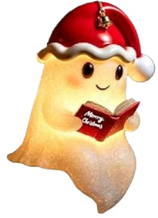 Lampe Buch Geisterleser – Nachtlicht LED entzückend in Form eines Weihnachtsgeistes, niedliche Dekoration für Schlafzimmer, Party, Küche, Esszimmer | Dekoration für Partys und