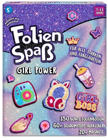 Skillmatics Folienspaß – Girl Power, 20+ DIY Folienkunst-Magnete | Kleckerfreies Bastelset, 60+ Schaumstoff-Aufkleber, Aktivität für Kinder, Tweens, Teens (7–13 Jahre), Geschenk, Reis