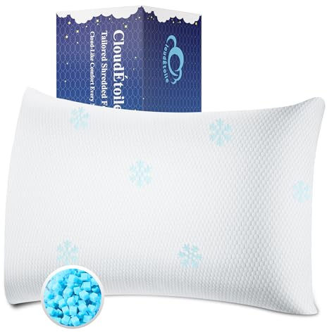 CloudÉtoile Kopfkissen Memory Foam Kissen - Höhenverstellbares Kissen mit Zerkleinerter Memory-Schaum Seitenschläferkissen, Nackenkissen Kopfkissen für Seiten Rücken Bauchschläfer, 50x70x26 cm