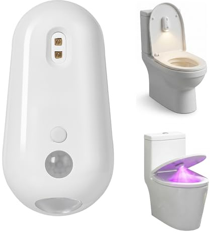 Hwanme Self Cleaning UV Toilet Sanitizer Light, Rechargeable Motion Sensor Toilet Night Light with UV Disinfection for Shared Bathrooms, for Elderly & Pet