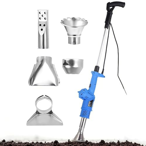 Bruciatore elettrico erbacce 3 in 1 accendino barbecue 5 ugelli,for diserbo | Bacchetta termica diserbo,pistola aria calda,diserbo termico 650℃,for coperture scioglimento ghiaccio(Blue)