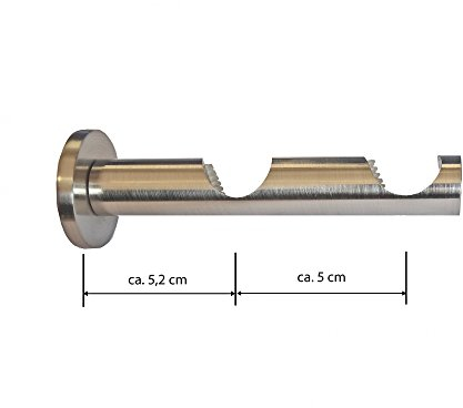 BASIT® Träger 20mm Gardinenstangen Edelstahl look Trägerverläng. H31 H41 D31 D41, Modell:H41 Wandträger 2-läufig