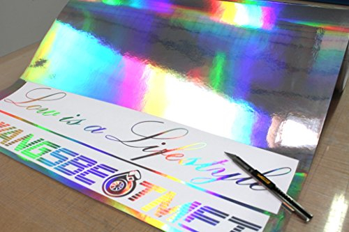 Finest-Folia GmbH (EUR 29,49/m²) 1x Rolle Hologramm Chrom Plotterfolie Silver Oilslick Auto Folie Digitaldruck Etc.