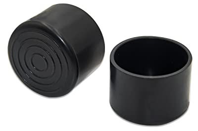 Flyshop Lot de 4 Grands Embouts de Pieds de Chaise et de Table en Caoutchouc PVC, Flexibles, 40 mm, 4,0 cm de diamètre, Noir, Ronds