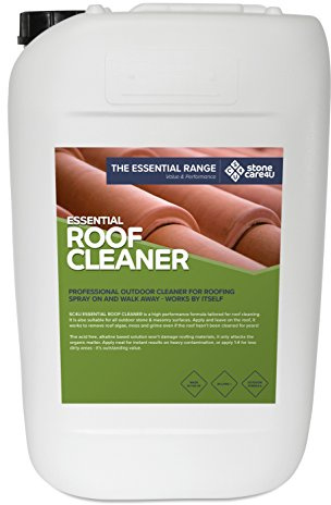 Stonecare4u Essential - Powerful ROOF Cleaner - Fast, Easy, Highly Effective, Removes Dirt, Moss and Green Algae. Just Apply, Leave and Watch The Dirt Melt Away (25 Litre)