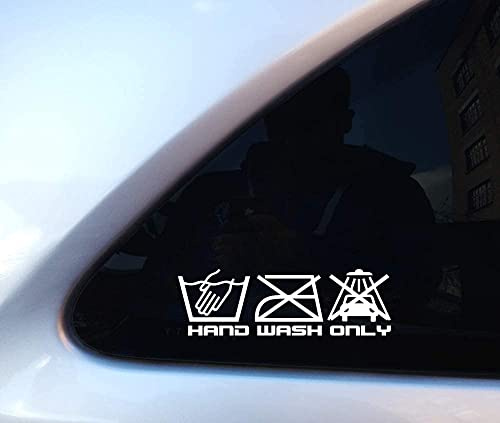 2X Hand Wash Only Funny Car Sticker Vinyl Decal 150mm | Car detailing sticker, outdoor-grade waterproof precision-cut vinyl for cars, vans, caravans, campervans, windows & bumpers