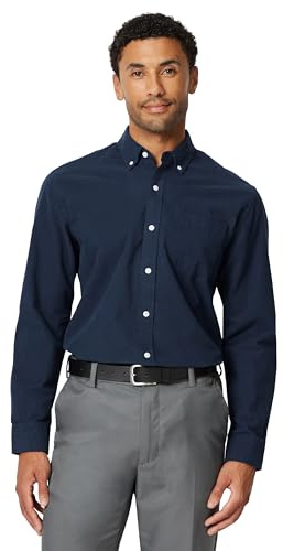 Amazon Essentials Men's Regular-Fit Long-Sleeve 100% Cotton Oxford Shirt