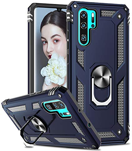 LeYi für Hülle Huawei P30 Pro Handyhülle P30 Pro New Edition,360 Grad Drehbar Ringhalter Cover TPU Bumper Schutzhülle für Case Huawei P30 Pro Handy Hüllen Blau