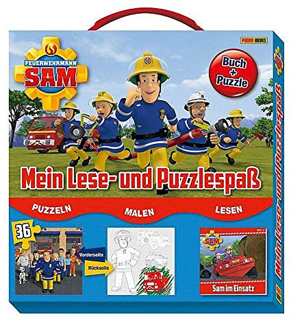 Feuerwehrmann Sam: Mein Lese- und Puzzlespaß: Buch + Puzzle im Koffer