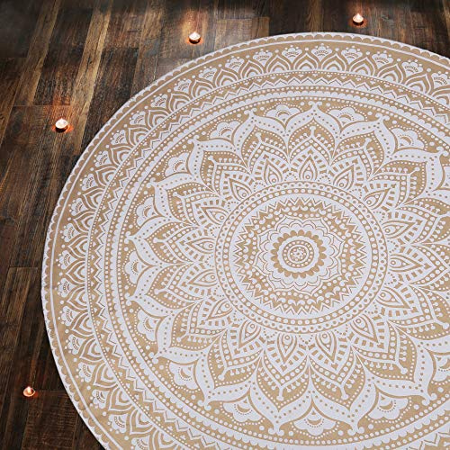 RAJRANG BRINGING RAJASTHAN TO YOU Tapestry-Cotton Sheeting-Golden-Screen Printing-1-Pcs-D-48