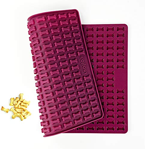 Collory® Mini Knochen (2cm) Silikon Backmatte, Backform für mini DIY Hundekekse und Leckerlis, Knochenbackform, Pralinenform, Antihaftend und Lebensmittelecht (BPA-Frei)