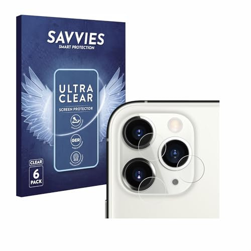 savvies Protection Ecran pour Apple iPhone 11 Pro (Caméra UNIQUEMENT) (6 Pièces) - Film Protection Ultra Clair