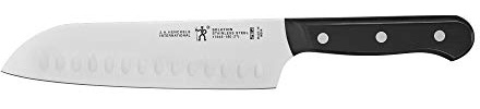HENCKELS Solution Razor-Sharp Hollow Edge Santoku Knife 7 inch, German Engineered Informed by 100+ Years of Mastery, Black/Stainless Steel