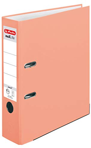 Herlitz Ordner maX.file protect A4 (8 cm mit Einsteckrückenschild) (lachs, 8cm | 10er Pack)