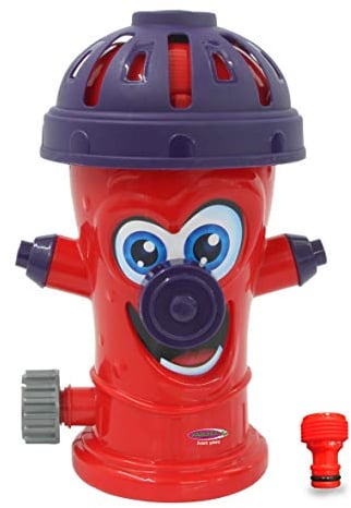 JAMARA 460622 Mc Fizz Wassersprinkler Hydrant Happy, Hydrantenstreuung dreht Sich und sprüht Wasser, schnelle Installation, Verbindung zu Standard Schlauchsystem, bringt Spaß und Abkühlung, Mehrfarbig