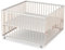 Sämann Laufstall Baby 120x120 cm | TÜV geprüft 2023 | stufenlos höhenverstellbar | Laufgitter XXL Premium | Babybett aus Holz | Krabbelgitter Komplettset weiß/natur
